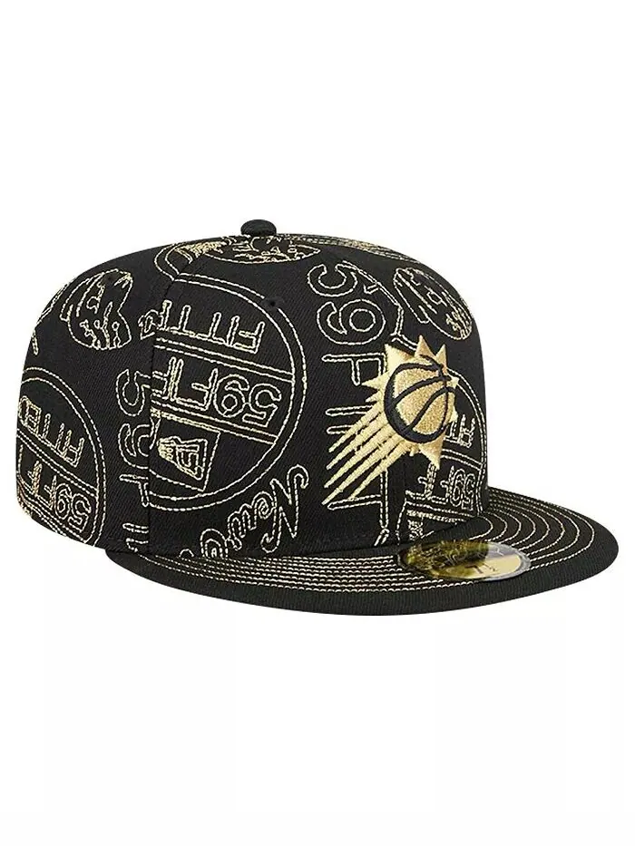 Мужская приталенная шляпа с трафаретным принтом Black Phoenix Suns 59FIFTY Day со сплошным принтом — изображение 2 из 4