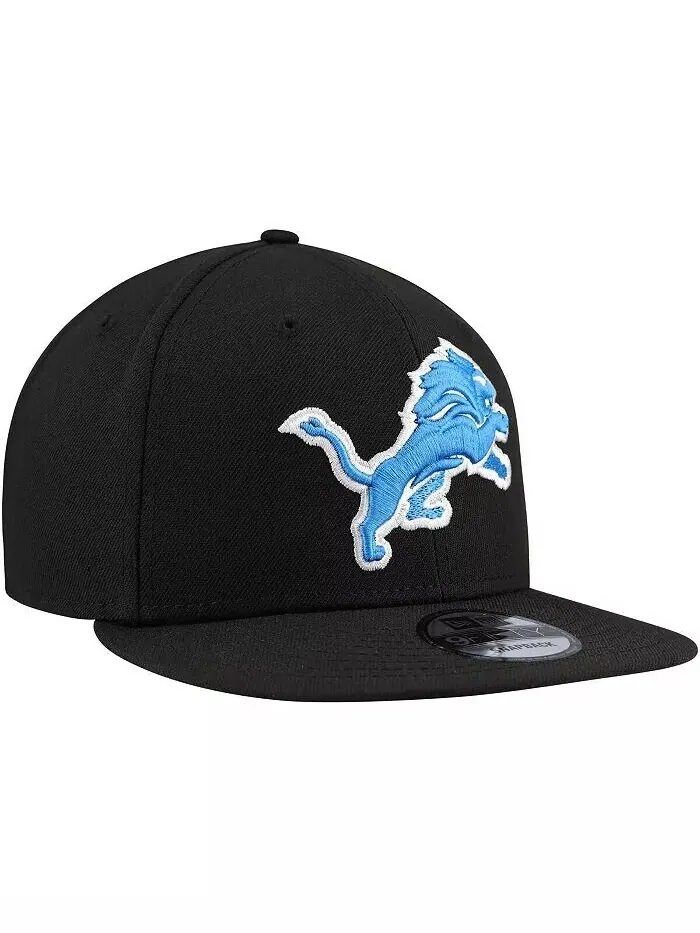 Мужская черная бейсболка Detroit Lions Basic 9FIFTY Snapback New Era — изображение 2 из 4, черный