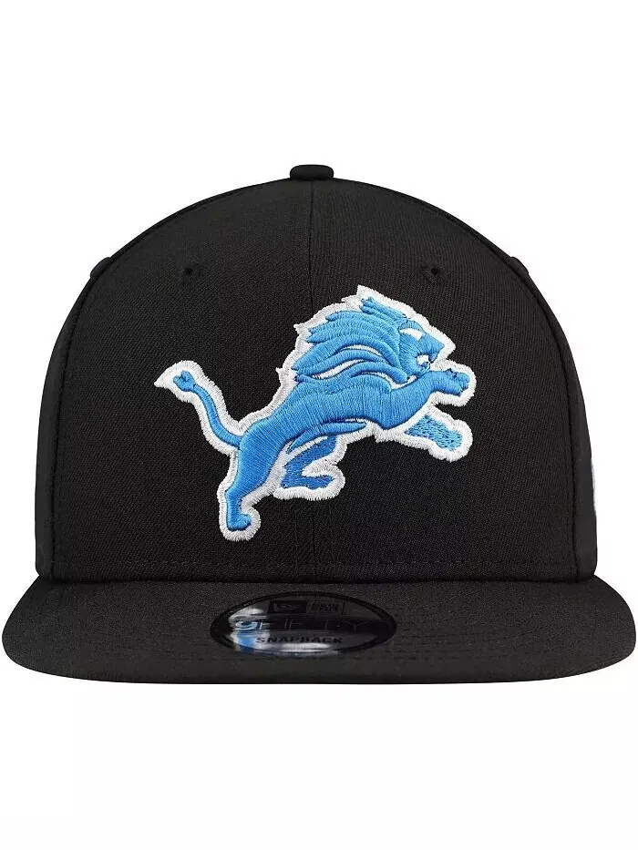 Мужская черная бейсболка Detroit Lions Basic 9FIFTY Snapback New Era — изображение 3 из 4, черный