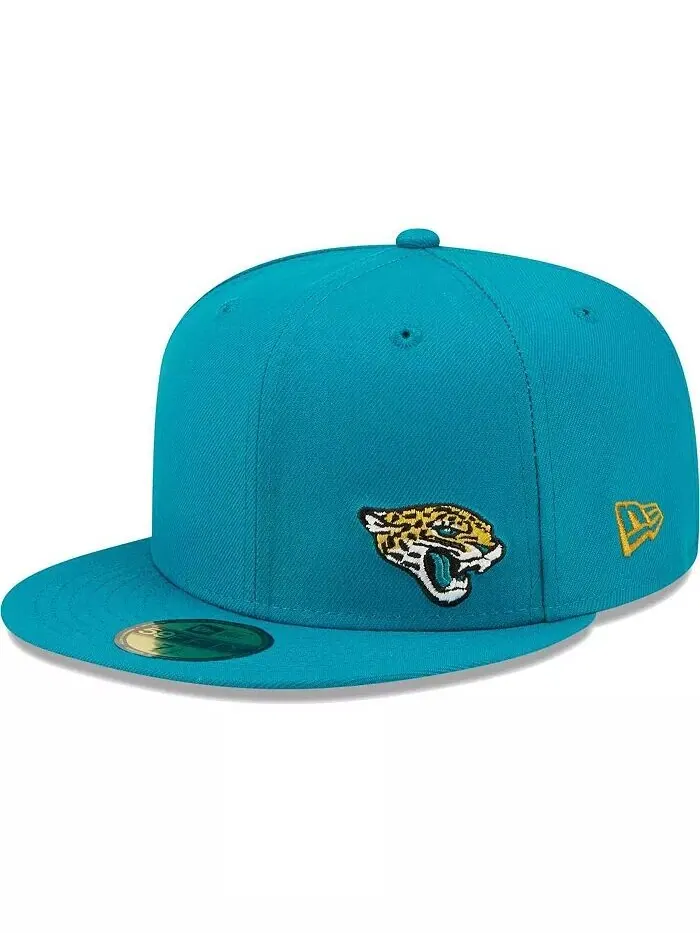 Мужская темно-синяя приталенная шляпа Jacksonville Jaguars Flawless 59FIFTY New Era — изображение 1 из 4, бирюзовый