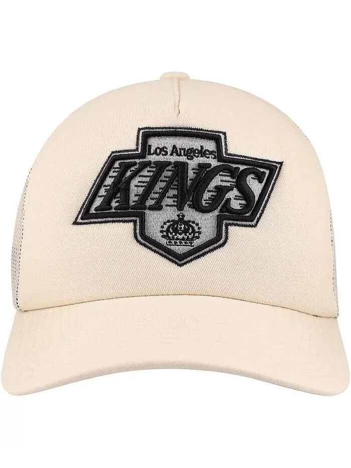 Мужская кремовая регулируемая шляпа Los Angeles Kings Foam Front Trucker Mitchell & Ness — изображение 2 из 4, бежевый
