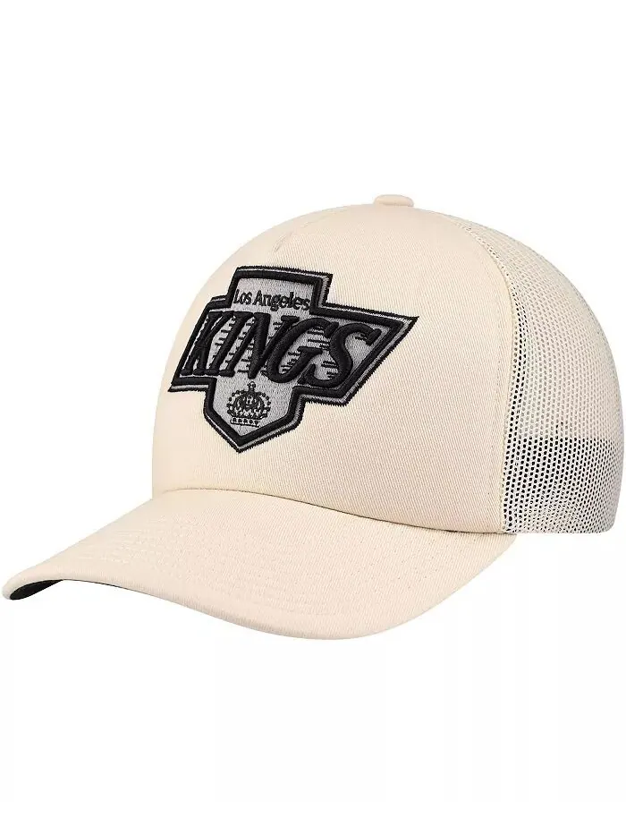 Мужская кремовая кепка Los Angeles Kings Foam Front Trucker Adjustable Mitchell & Ness — изображение 1 из 4