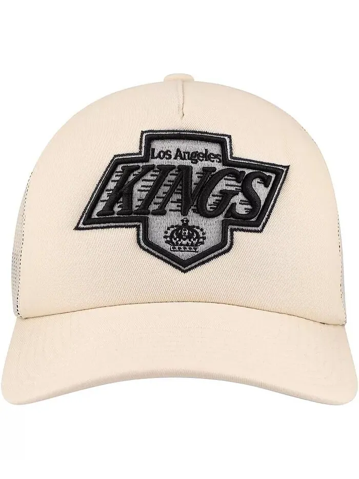 Мужская кремовая кепка Los Angeles Kings Foam Front Trucker Adjustable Mitchell & Ness — изображение 2 из 4