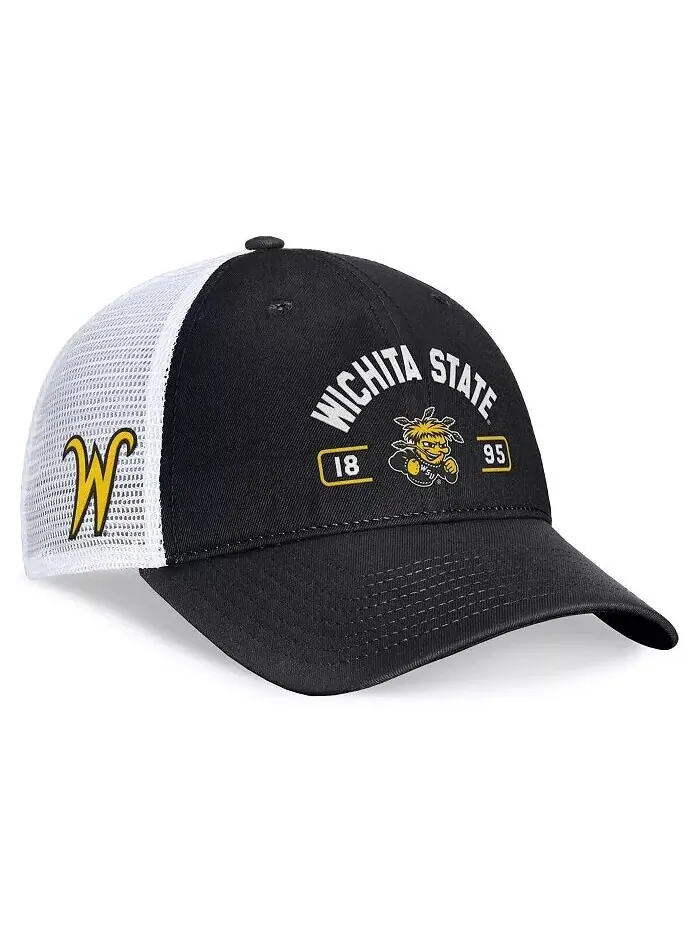 Мужская черно-белая шапка Wichita State Shockers Free Kick Trucker Adjustable Top of the World — изображение 1 из 4