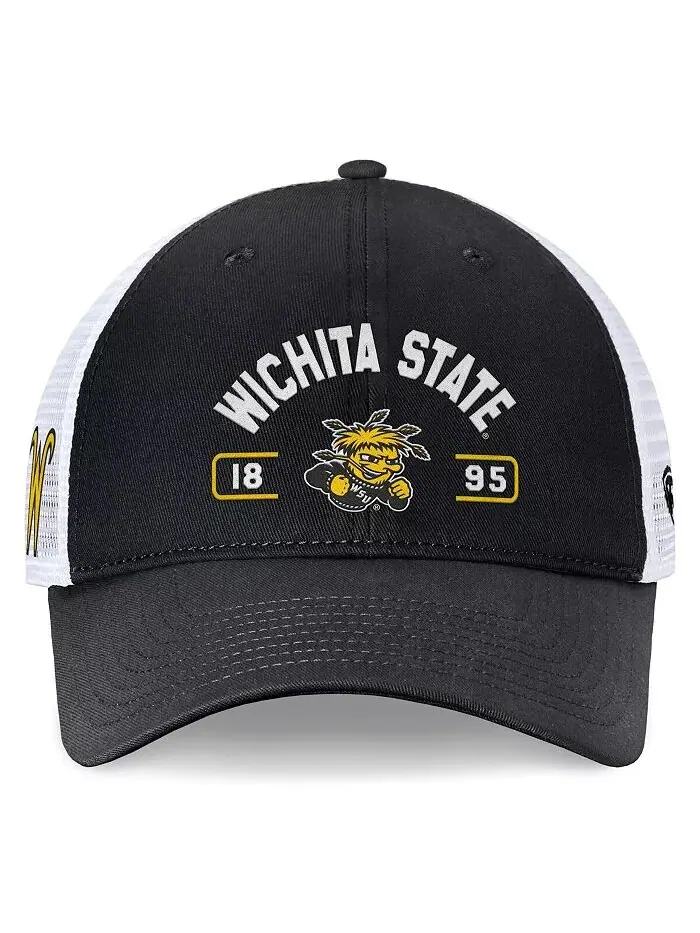 Мужская черно-белая шапка Wichita State Shockers Free Kick Trucker Adjustable Top of the World — изображение 3 из 4