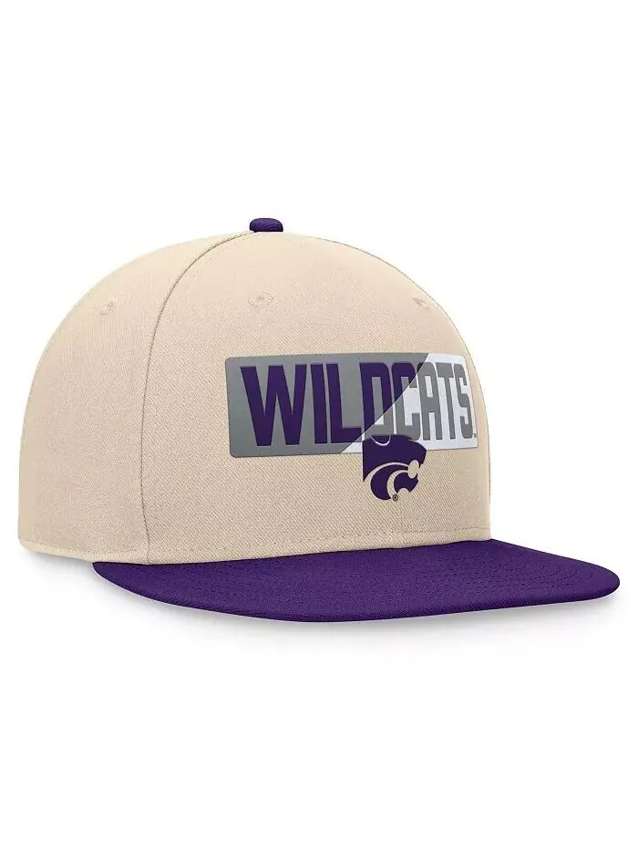 Мужская кепка цвета хаки Kansas State Wildcats Goalaso Snapback Top Of The World — изображение 3 из 4, хаки фиолетовый