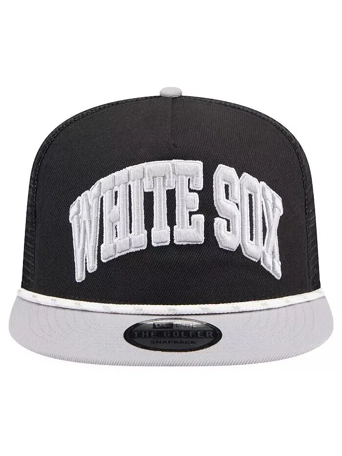 Мужская черная бейсболка для гольфа Chicago White Sox Throwback Meshback New Era — изображение 2 из 4