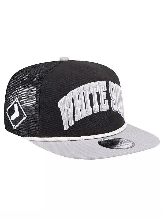 Мужская черная бейсболка для гольфа Chicago White Sox Throwback Meshback New Era — изображение 4 из 4