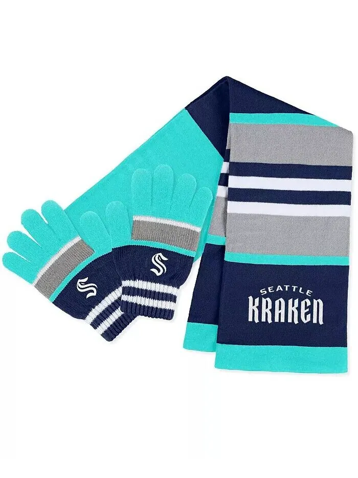 Женский комплект перчаток и шарфа Seattle Kraken Stripe WEAR by Erin Andrews