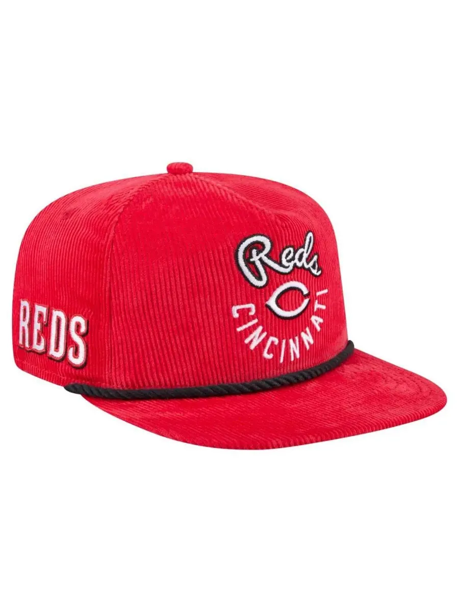 New Era Мужская красная вельветовая кепка для гольфа Cincinnati Reds Full Circle с регулируемым — изображение 1 из 4, красный