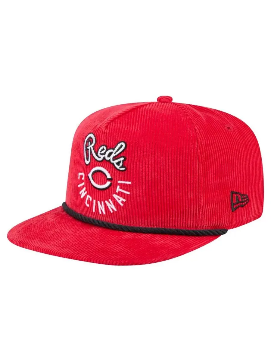 New Era Мужская красная вельветовая кепка для гольфа Cincinnati Reds Full Circle с регулируемым — изображение 3 из 4, красный