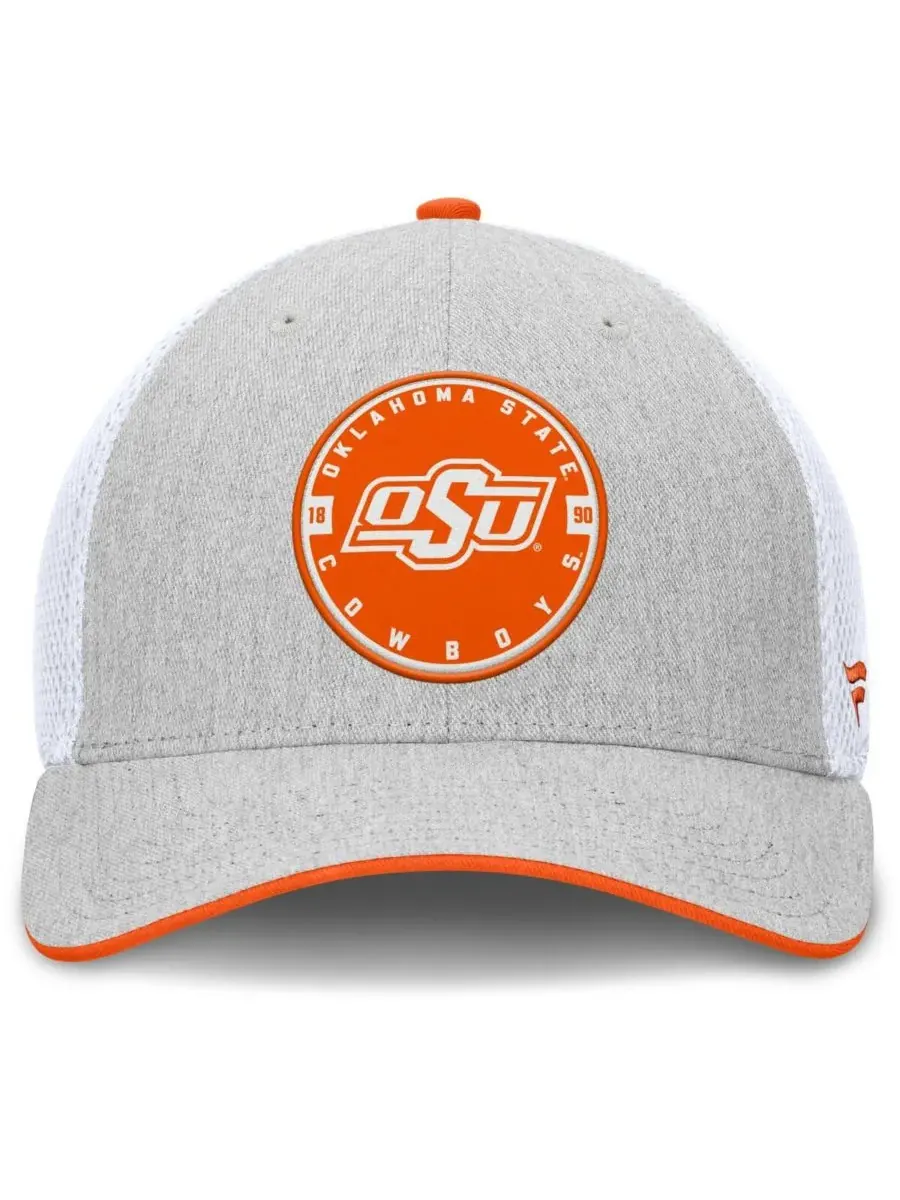 Fanatics Мужская светло-серая кепка Oklahoma State Cowboys Trigger Flex — изображение 4 из 4, серый
