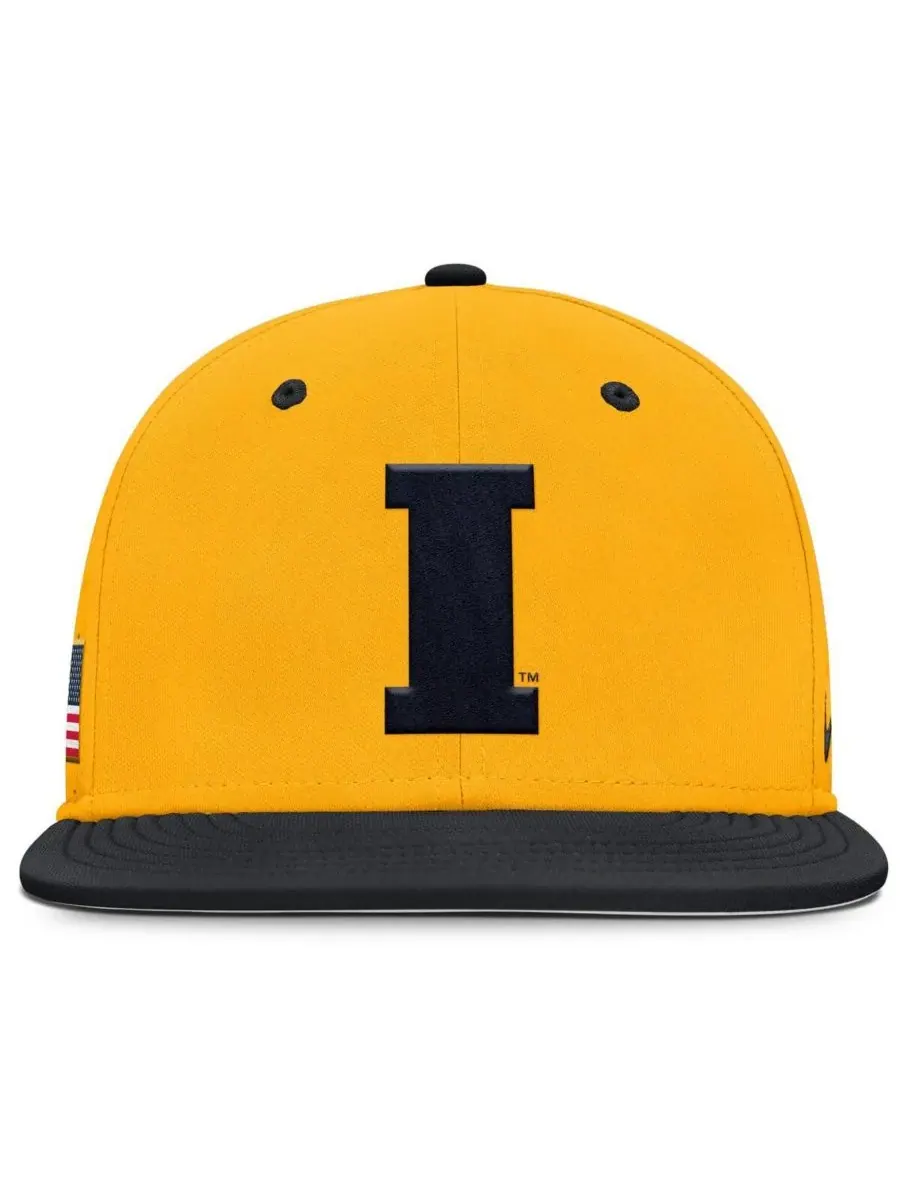 Мужская золотистая бейсболка Iowa Hawkeyes On-Field Dugout True Performance Fitted Hat Nike — изображение 4 из 4, золото