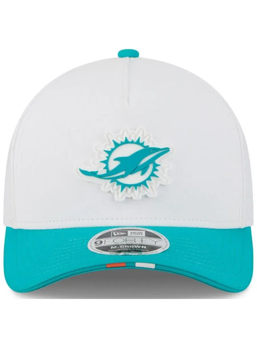 New Era Детская бейсболка Big Boys and Girls White/Aqua Miami Dolphins 2025 NFL Training Camp — изображение 3 из 4