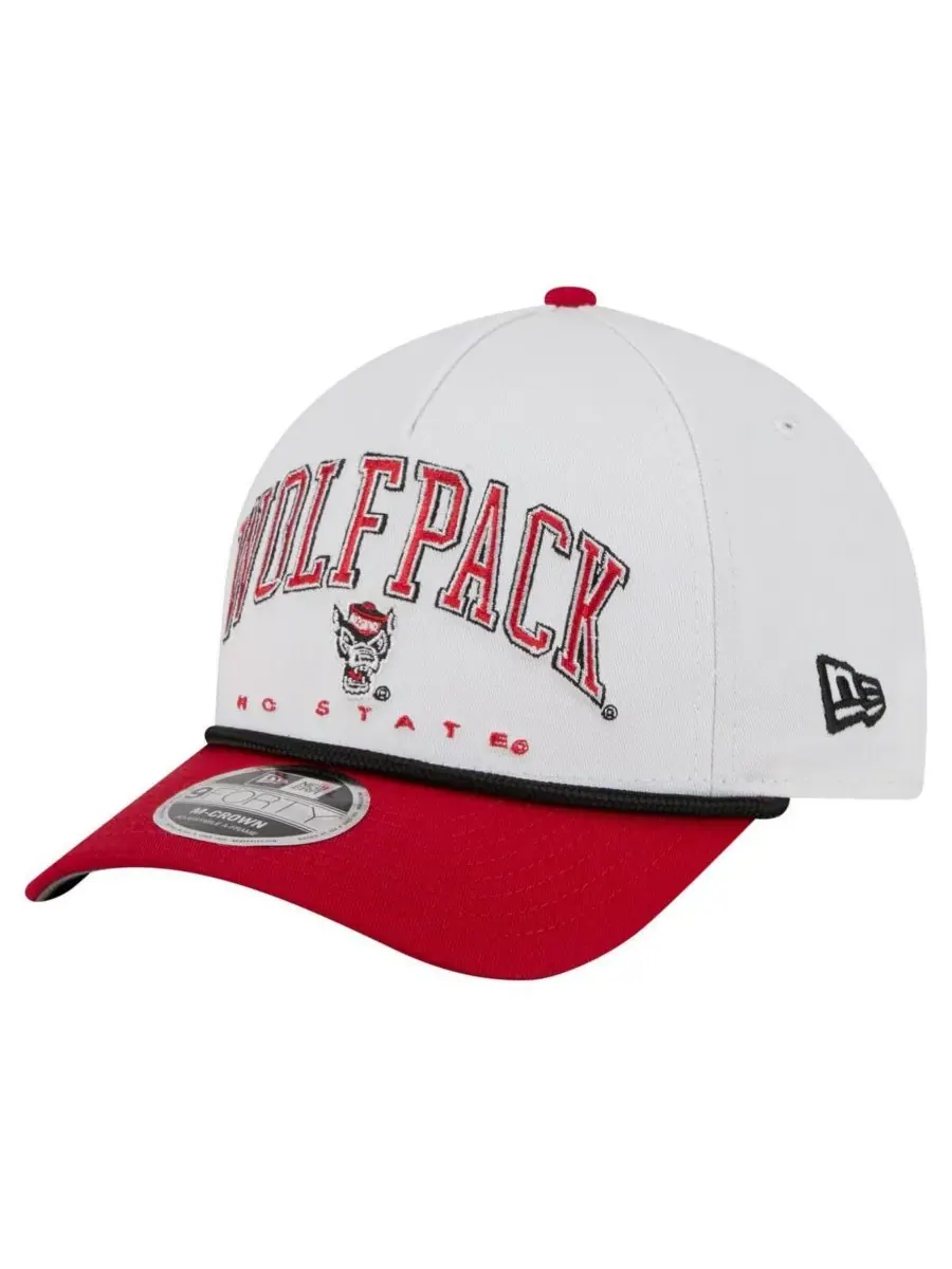 New Era Мужская бело-красная кепка NC State Wolfpack с двухцветной веревочной отделкой и — изображение 1 из 5, белый красный