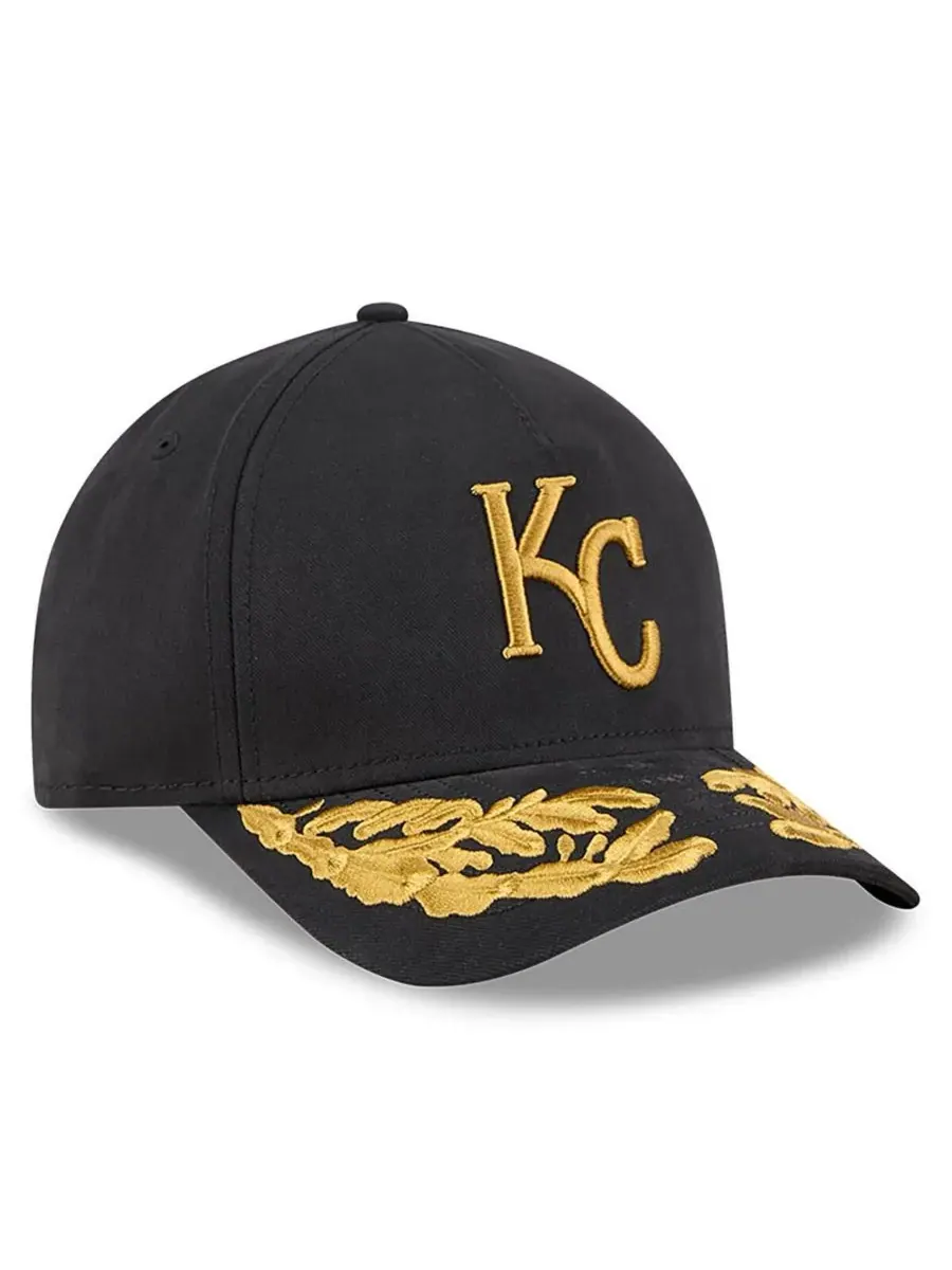 New Era Мужская черная регулируемая бейсболка Kansas City Royals A-Frame 9FORTY — изображение 2 из 4, черный