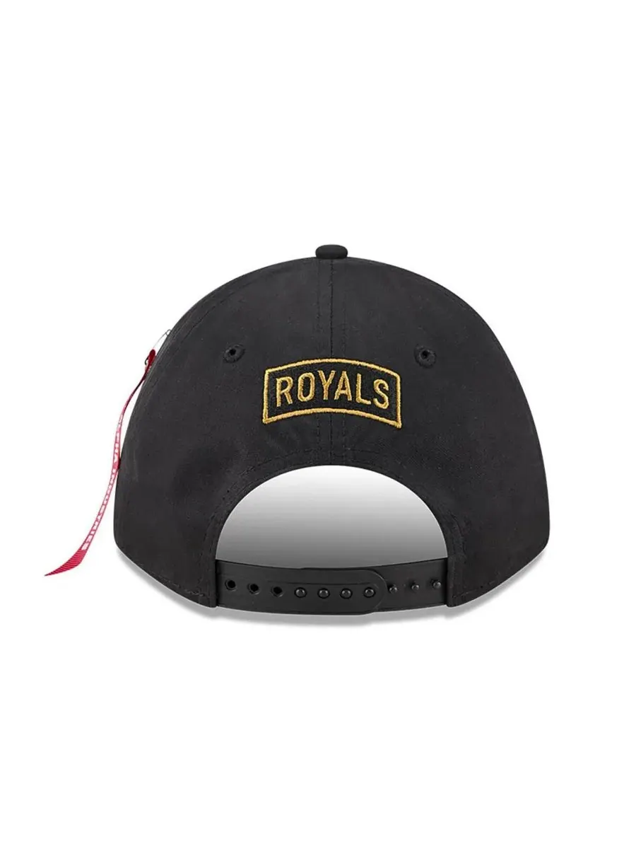 New Era Мужская черная регулируемая бейсболка Kansas City Royals A-Frame 9FORTY — изображение 3 из 4, черный