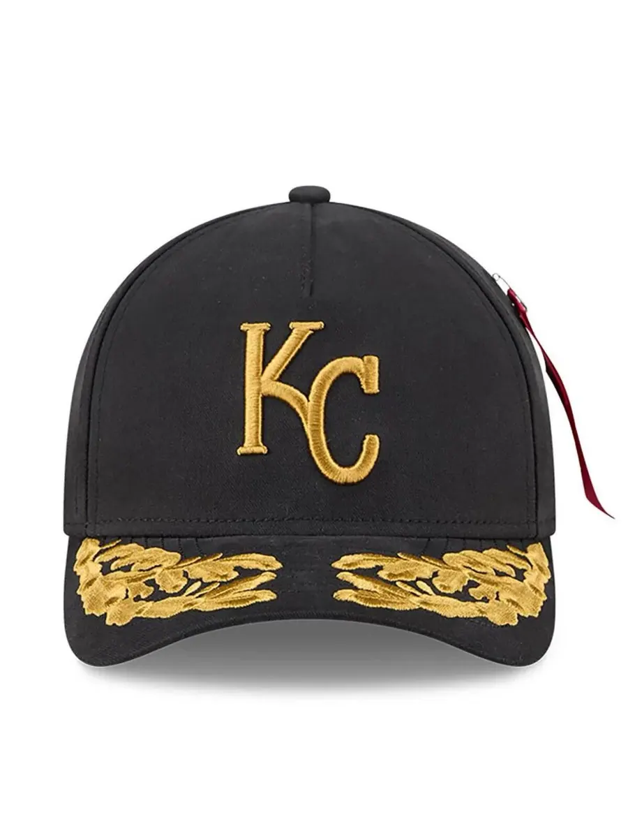 New Era Мужская черная регулируемая бейсболка Kansas City Royals A-Frame 9FORTY — изображение 4 из 4, черный
