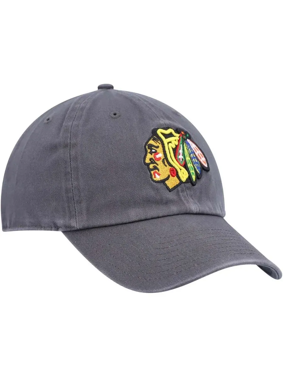 '47 Brand Мужская регулируемая бейсболка Chicago Blackhawks цвета хаки — изображение 3 из 4, темно-серый
