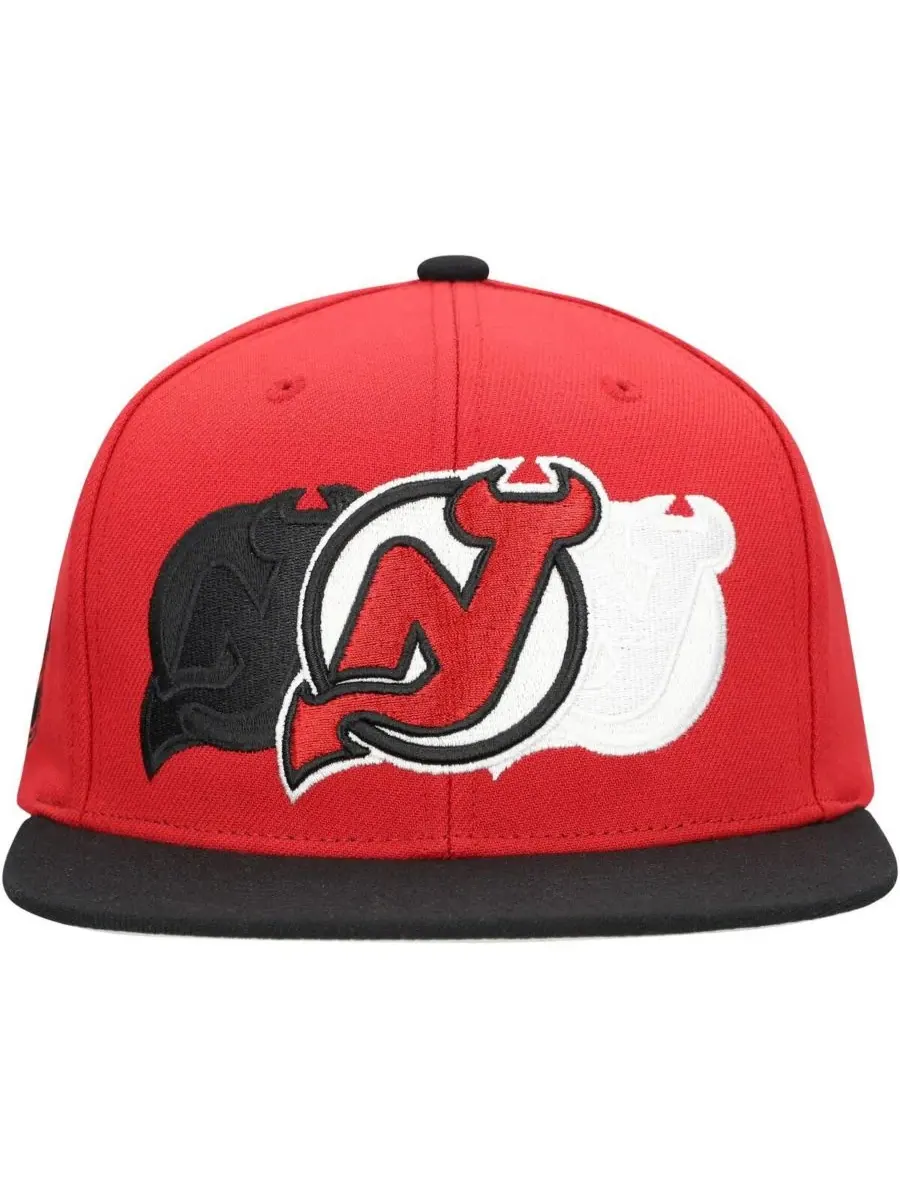 Mitchell & Ness Мужская красная бейсболка New Jersey Devils Soul Triple Up Snapback — изображение 4 из 5, красный