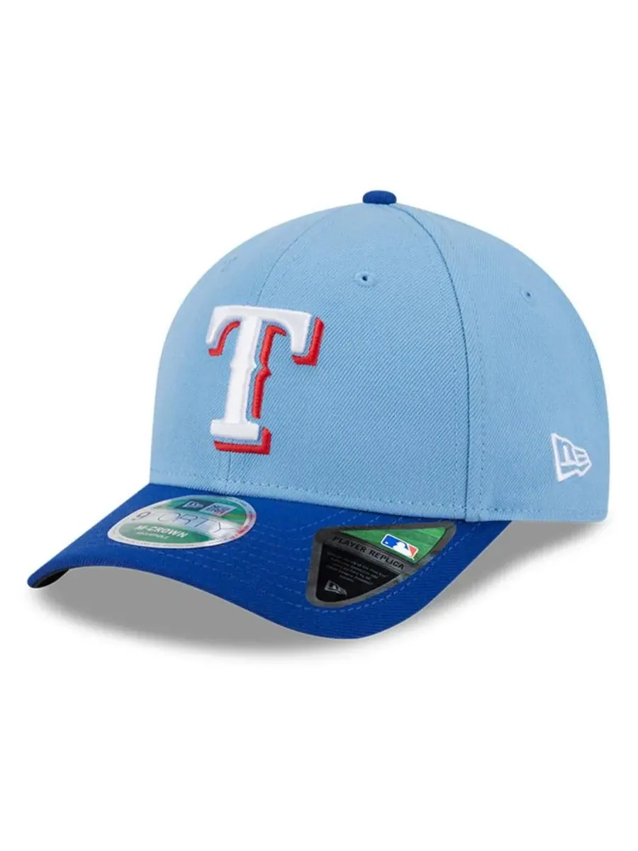 New Era Мужская светло-голубая кепка Texas Rangers Player Replica 9FORTY с регулируемым размером — изображение 1 из 5