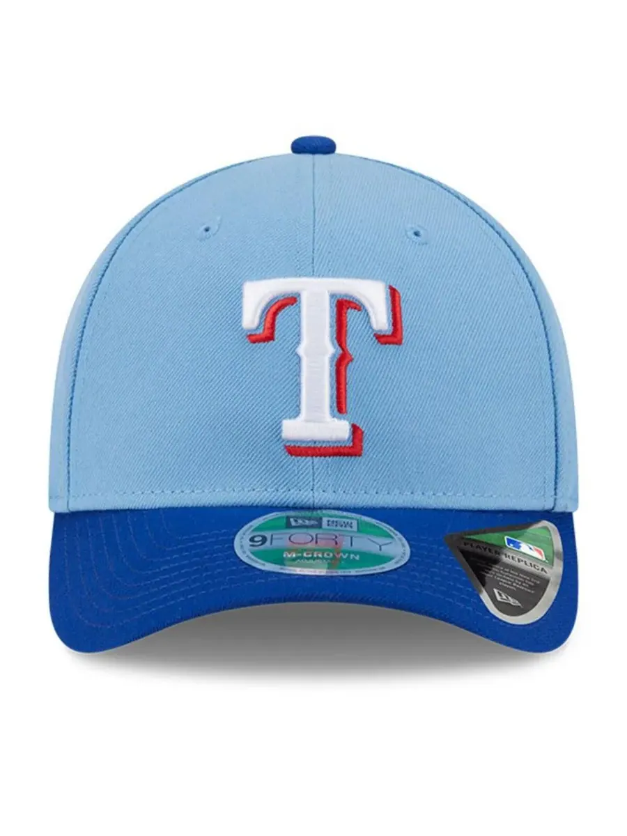 New Era Мужская светло-голубая кепка Texas Rangers Player Replica 9FORTY с регулируемым размером — изображение 3 из 5