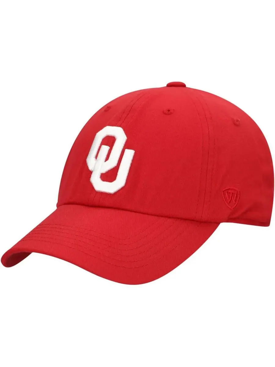 Top of the World Мужская регулируемая бейсболка с логотипом команды Oklahoma Sooners — изображение 1 из 4, красный