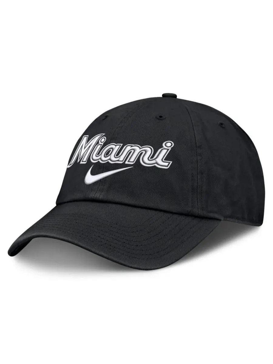 Кепка с вышивкой Miami Marlins Nike — изображение 1 из 4, черный