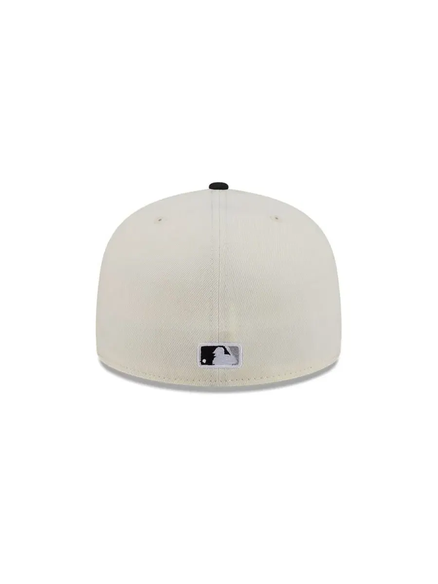 Бейсболка New Era с вышивкой, Chicago White Sox, Bullpen Cart 59FIFTY — изображение 4 из 5, кремовый черный