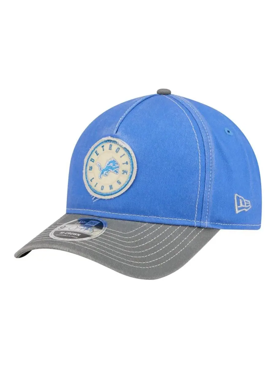 Бейсболка New Era 9FORTY Felt A-Frame с принтом Detroit Lions — изображение 1 из 4, синий серый