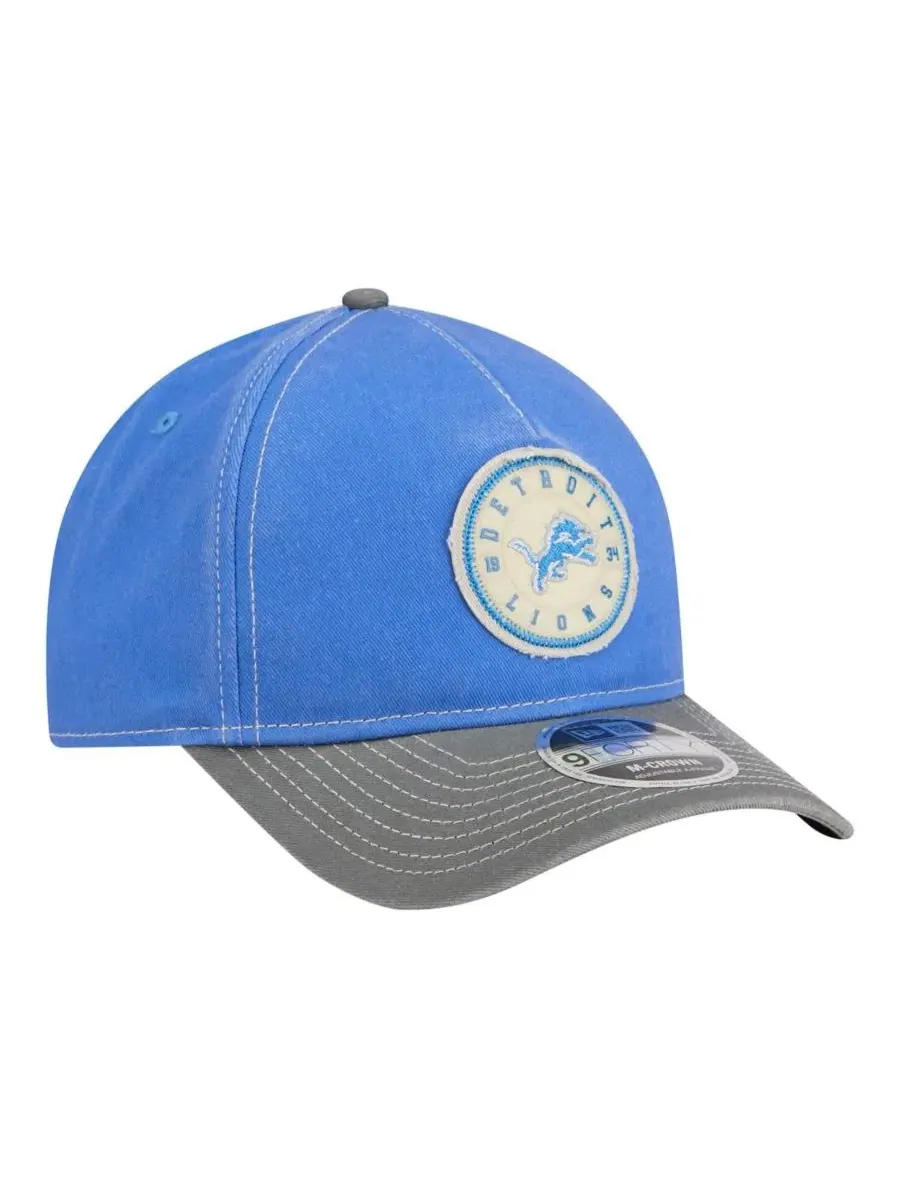 Бейсболка New Era 9FORTY Felt A-Frame с принтом Detroit Lions — изображение 3 из 4, синий серый