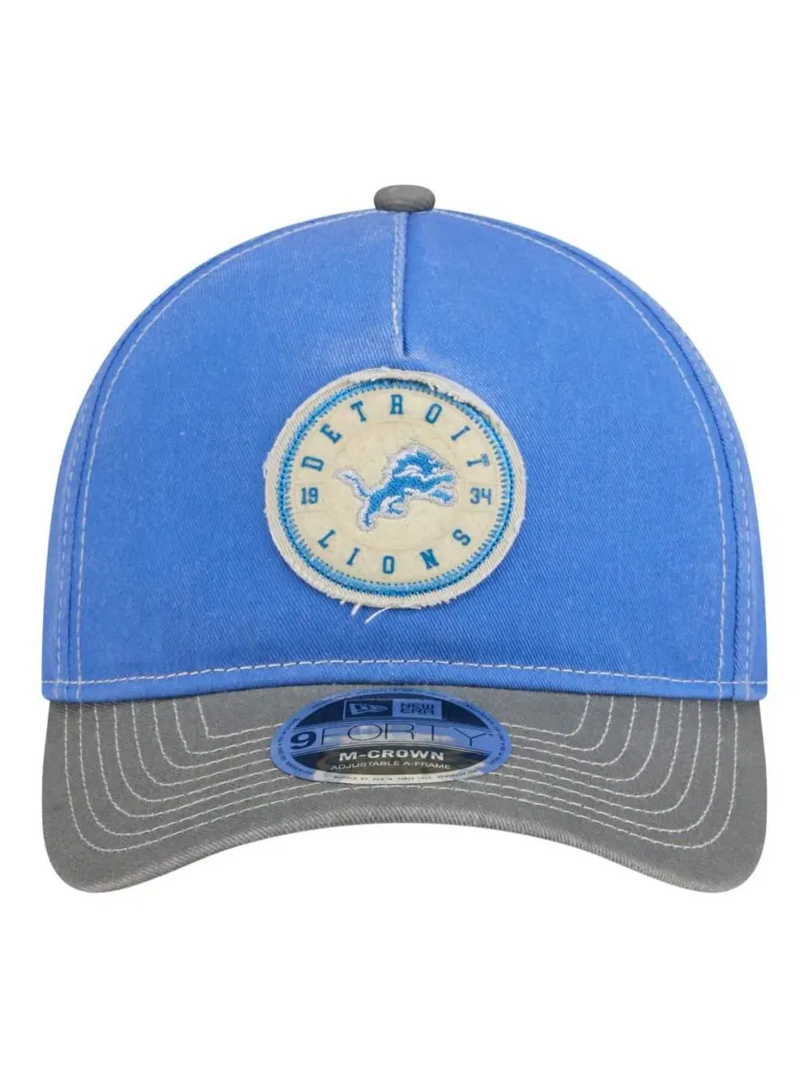 Бейсболка New Era 9FORTY Felt A-Frame с принтом Detroit Lions — изображение 4 из 4, синий серый