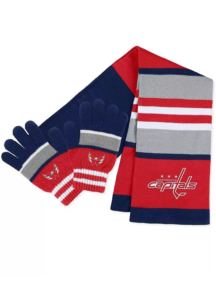 Женский комплект перчаток и шарфа Washington Capitals Stripe WEAR by Erin Andrews