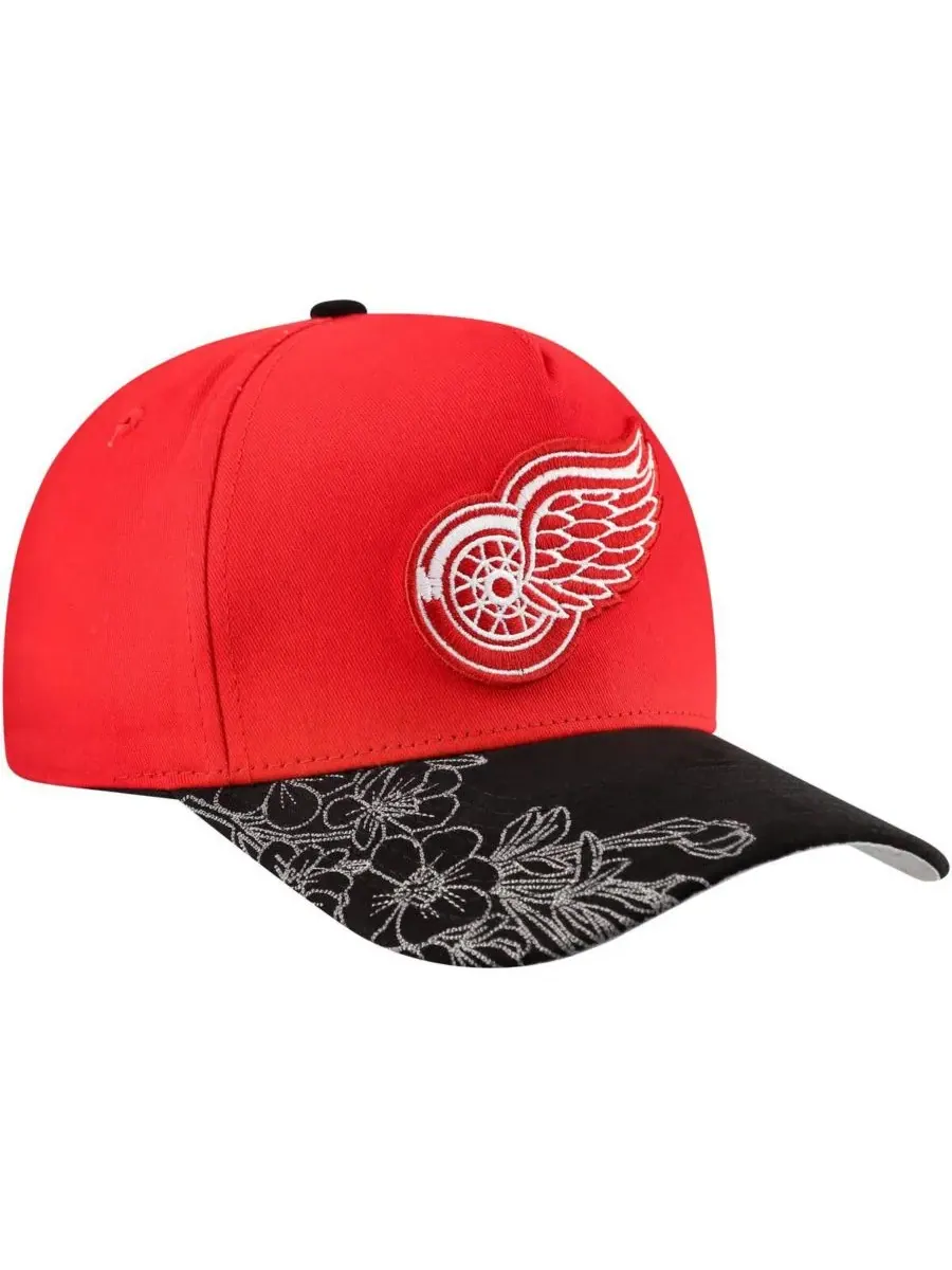 Mitchell & Ness Мужская красно-черная кепка Detroit Red Wings May Flowers Pro Crown с регулируемой — изображение 1 из 4