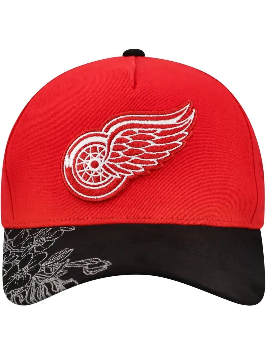 Mitchell & Ness Мужская красно-черная кепка Detroit Red Wings May Flowers Pro Crown с регулируемой — изображение 4 из 4