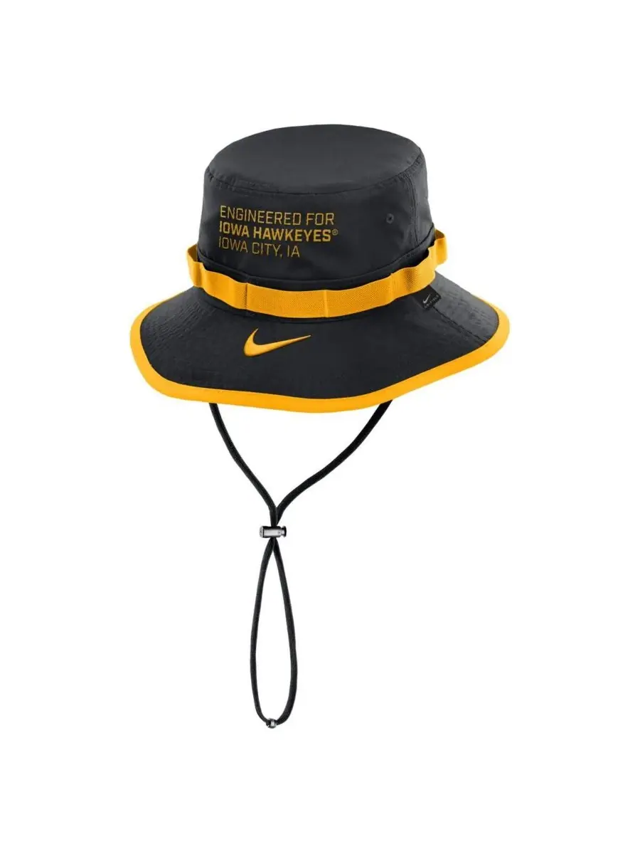 Nike Мужская черная панама Iowa Hawkeyes 2025 Sideline Apex Boonie Performance — изображение 2 из 2, черный