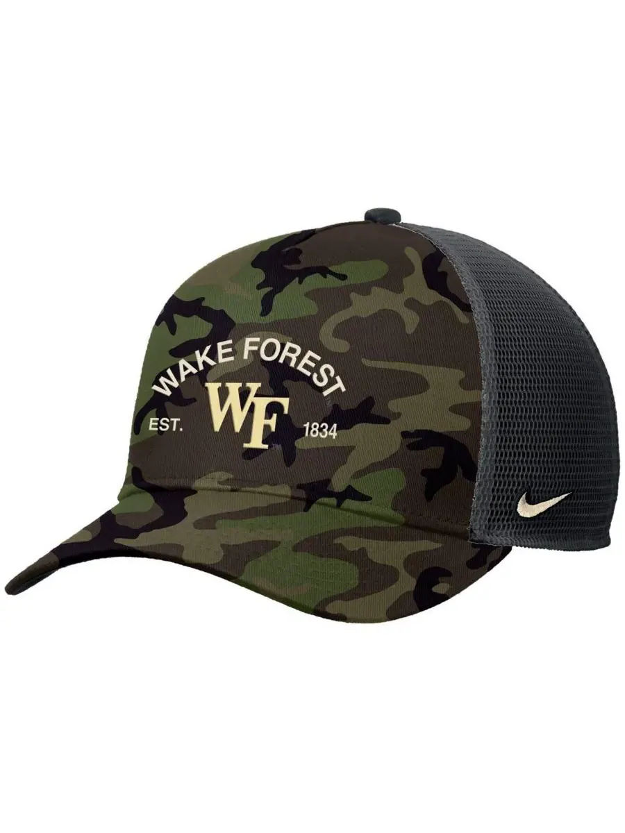 Nike Мужская камуфляжная кепка-тракер Wake Forest Demon Deacons 2025 в честь Дня военной службы — изображение 3 из 3