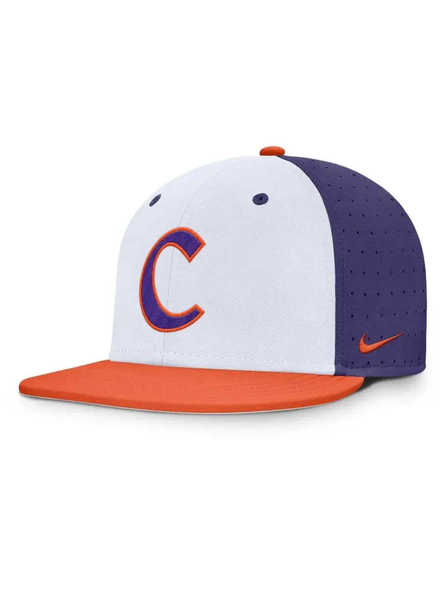 Nike Мужская бело-фиолетовая бейсболка Clemson Tigers для игры в бейсбол на поле — изображение 1 из 5, белый фиолетовый