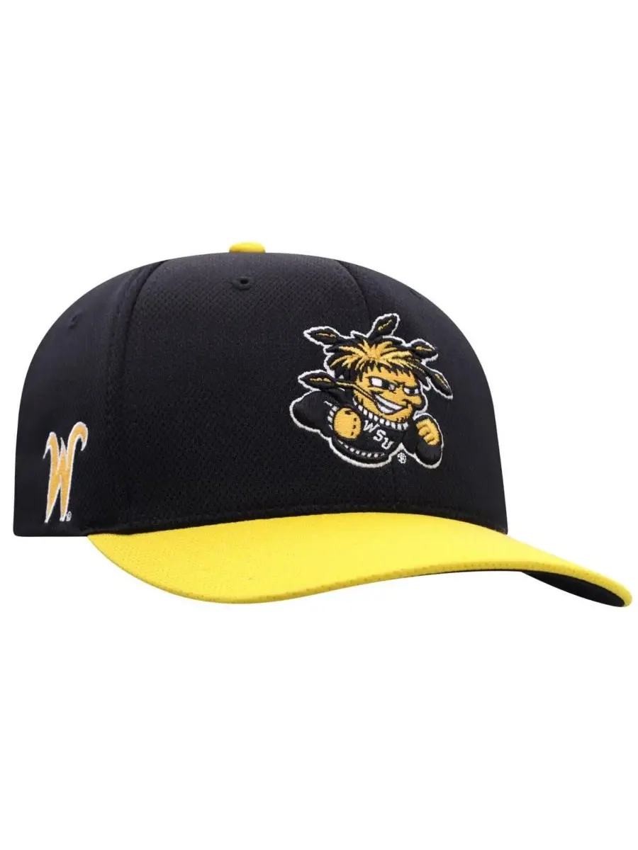 Top of the World Мужская двухцветная кепка Wichita State Shockers Reflex черно-желтого цвета — изображение 2 из 3