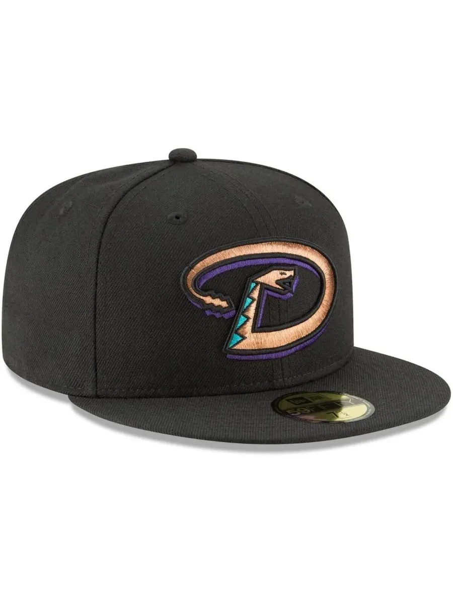New Era Мужская черная шерстяная кепка Arizona Diamondbacks Cooperstown Collection 59FIFTY — изображение 3 из 4, черный