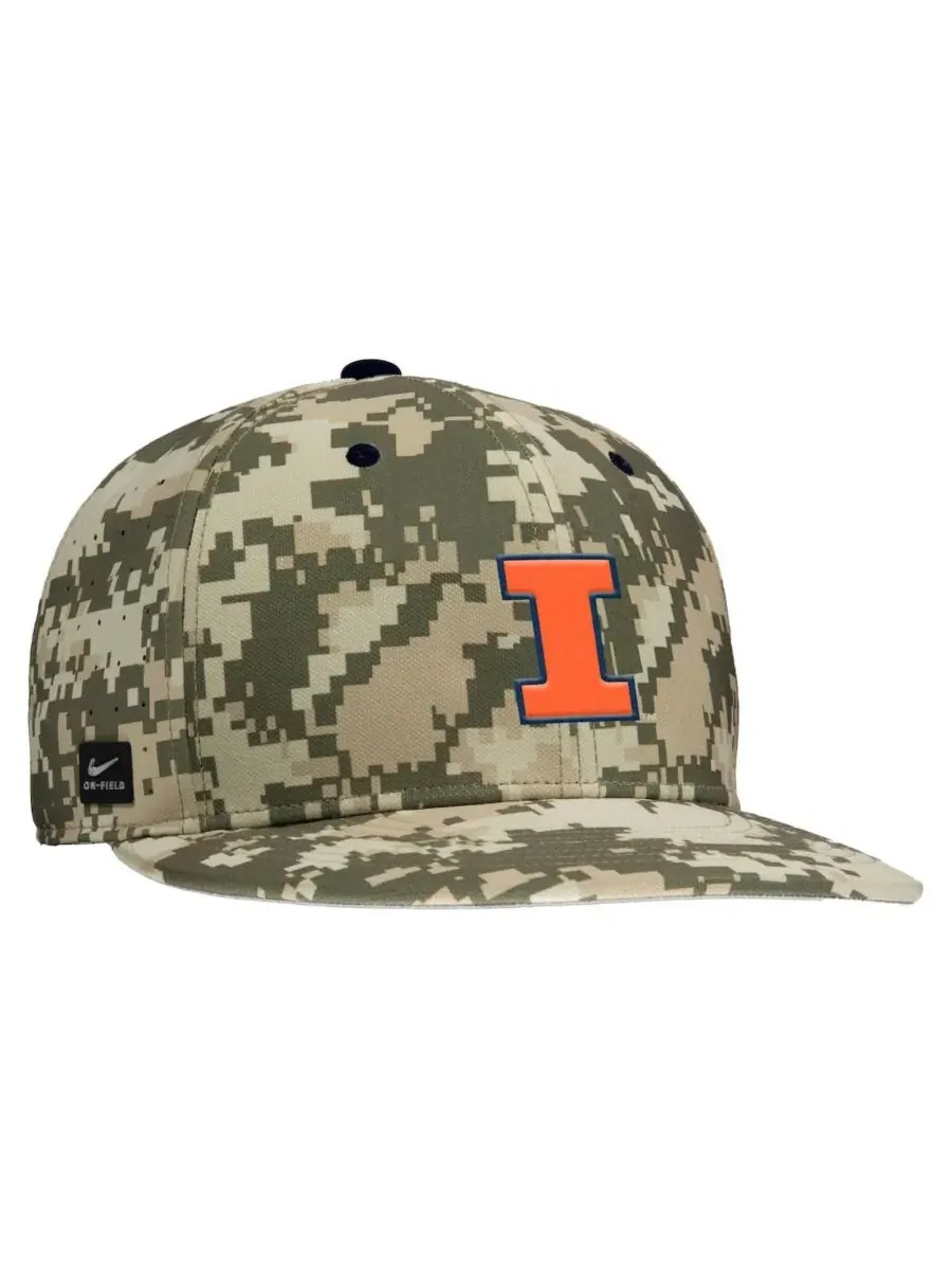 Nike Мужская бейсбольная кепка с цифровым камуфляжным рисунком Illinois Fighting Illini для игры на — изображение 2 из 3