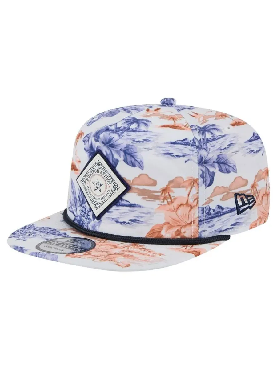 New Era Мужская белая кепка-бейсболка с принтом Houston Astros Island Golfer Snapback — изображение 1 из 5, белый