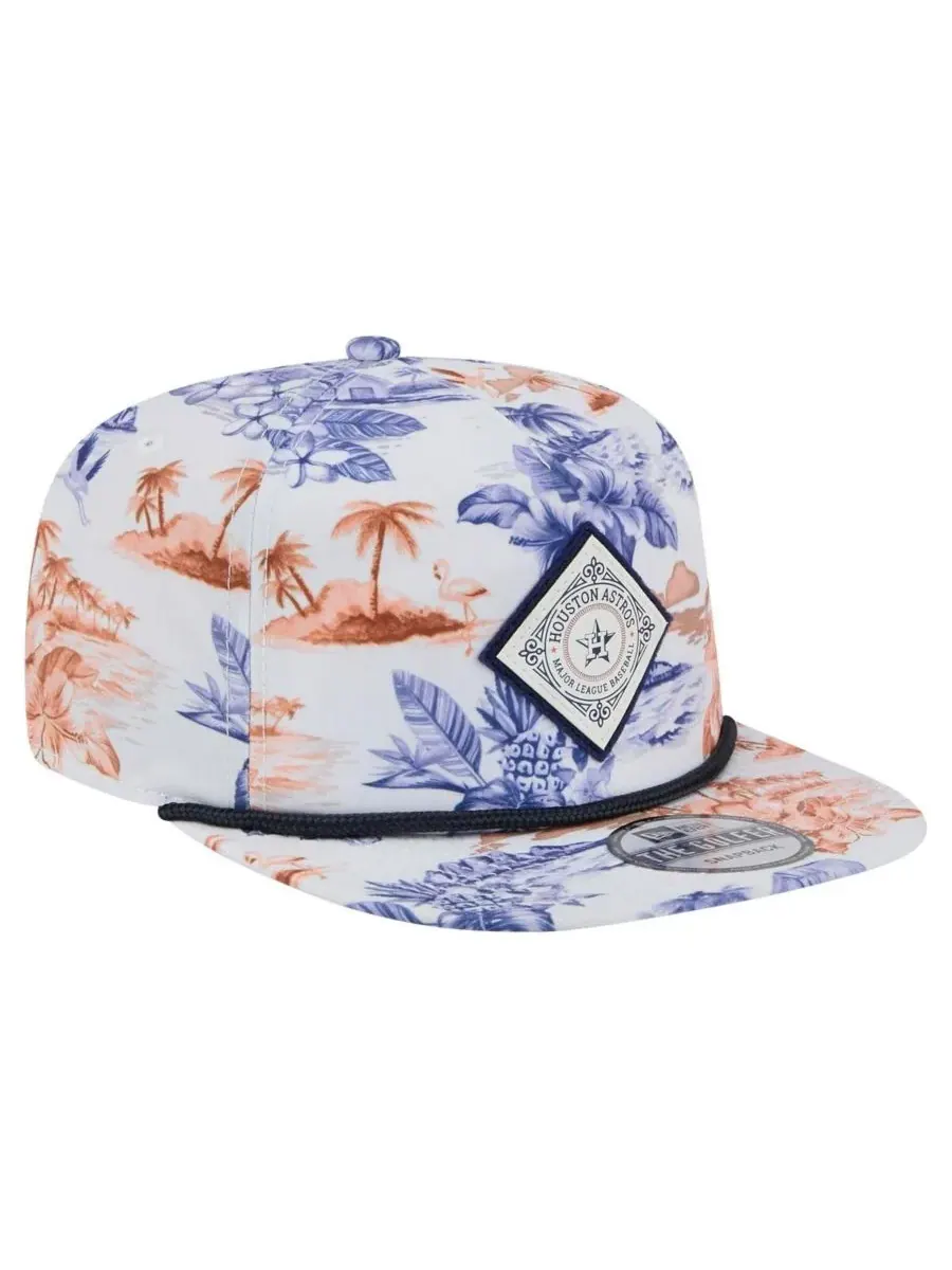 New Era Мужская белая кепка-бейсболка с принтом Houston Astros Island Golfer Snapback — изображение 3 из 5, белый