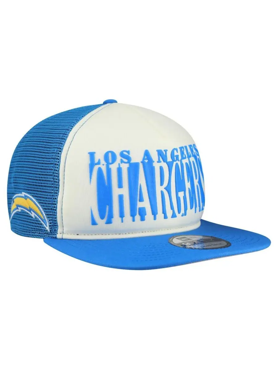 New Era Мужская кепка-бейсболка Los Angeles Chargers кремового/пудрово-голубого цвета с вырезом в — изображение 1 из 4
