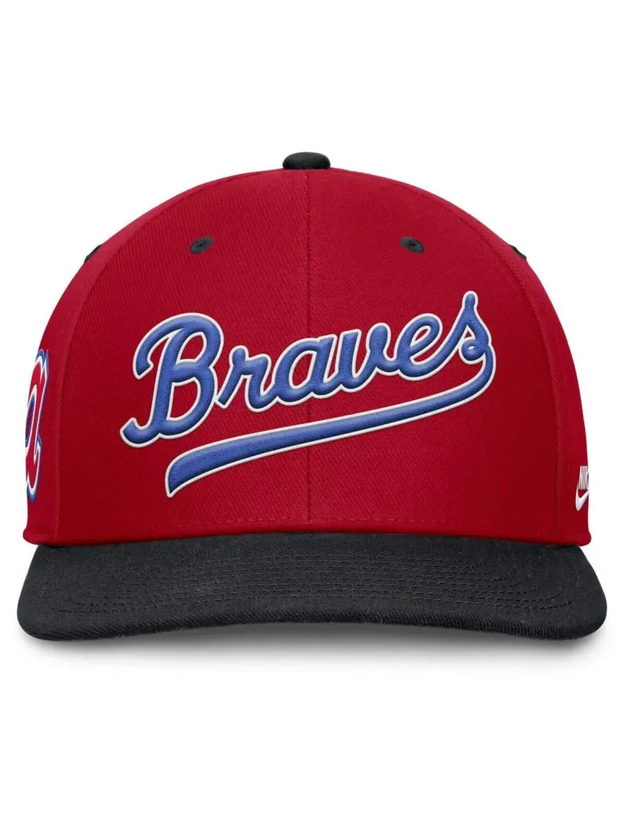 Nike Мужская красно-синяя бейсболка Atlanta Braves Cooperstown Collection Pro Performance Snapback — изображение 4 из 4