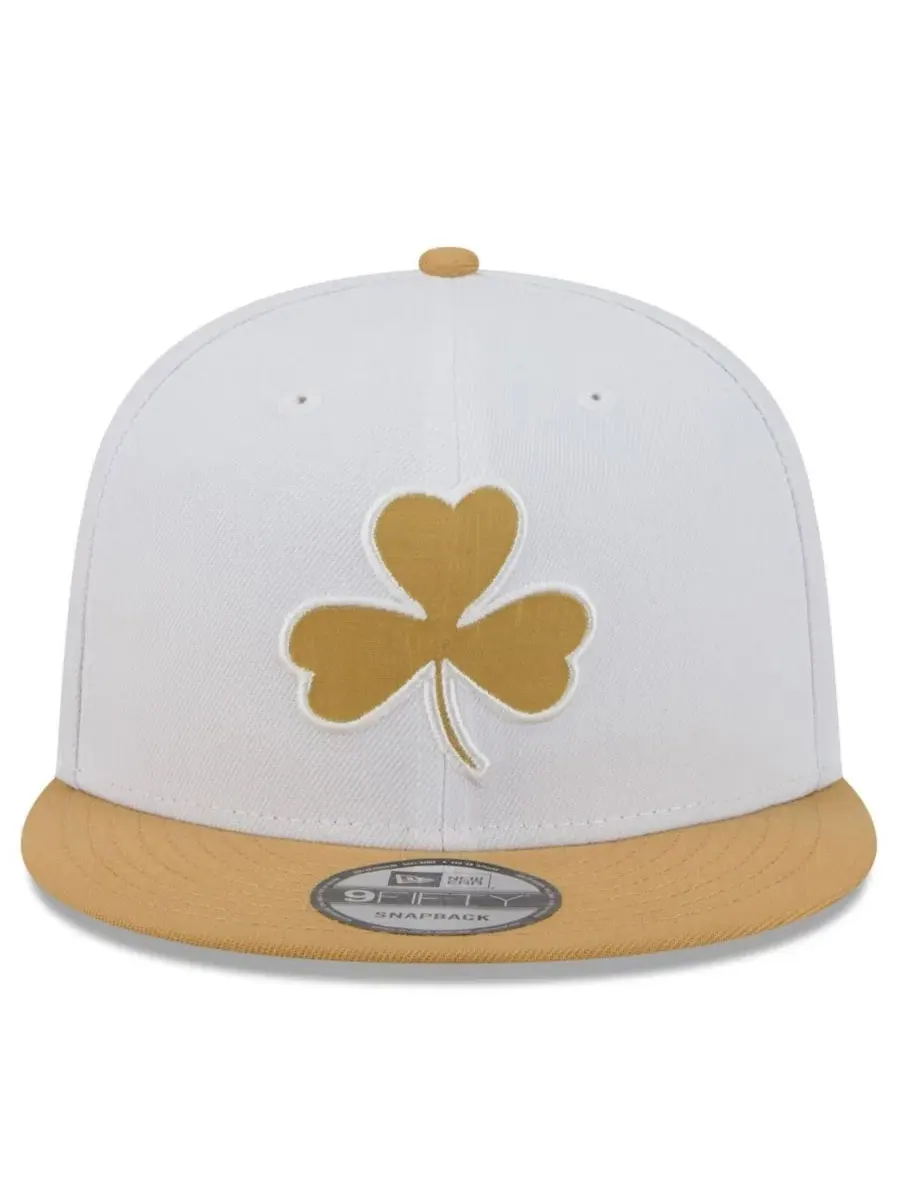 Мужская бело-золотая кепка Boston Celtics 2025/26 City Edition 9FIFTY Snapback New Era — изображение 2 из 5, белый золотистый
