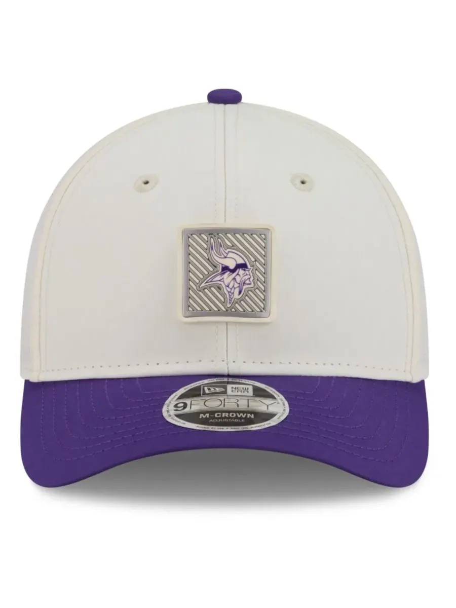 Кепка New Era 9FORTY с логотипом Minnesota Vikings — изображение 2 из 5, кремовый фиолетовый