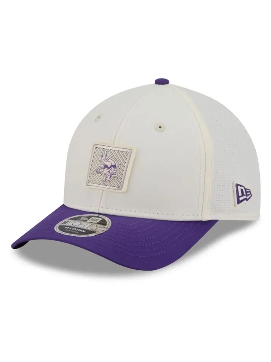 Кепка New Era 9FORTY с логотипом Minnesota Vikings — изображение 3 из 5, кремовый фиолетовый