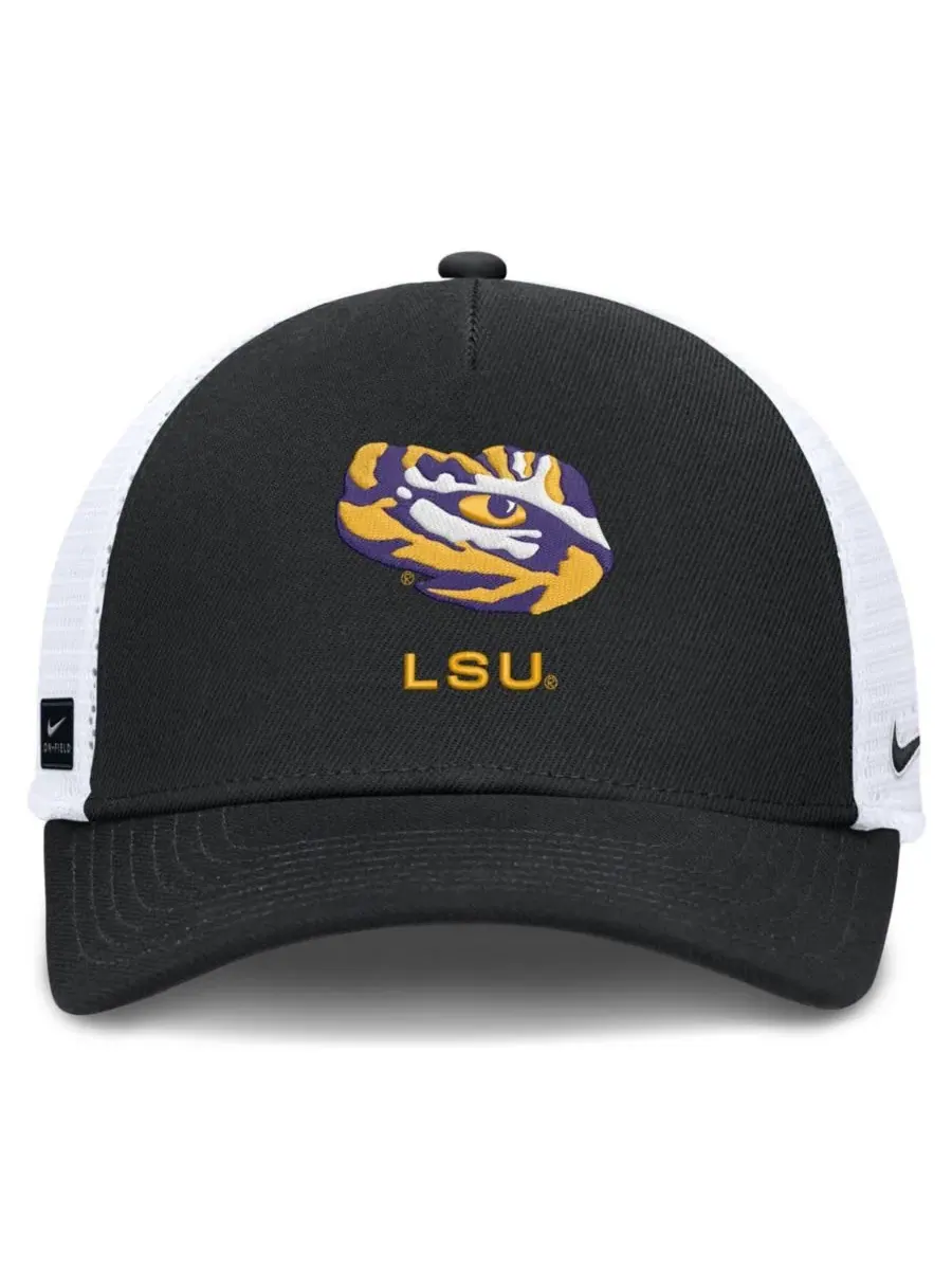 Кепка-тракер с вышивкой LSU Tigers Nike — изображение 2 из 3, черный белый