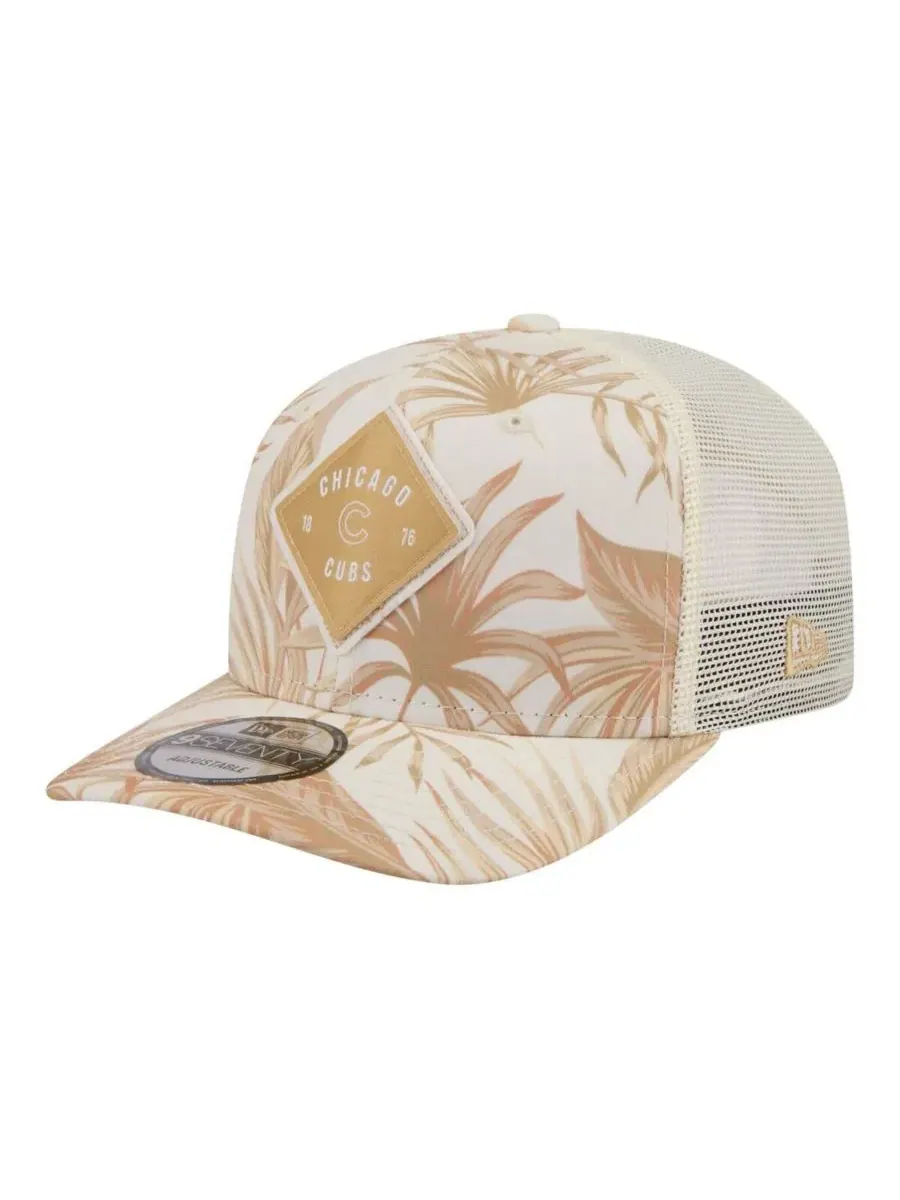 Кепка-тракер с козырьком, с принтом, Chicago Cubs Tonal Palm 9SEVENTY New Era — изображение 1 из 5, бежевый белый